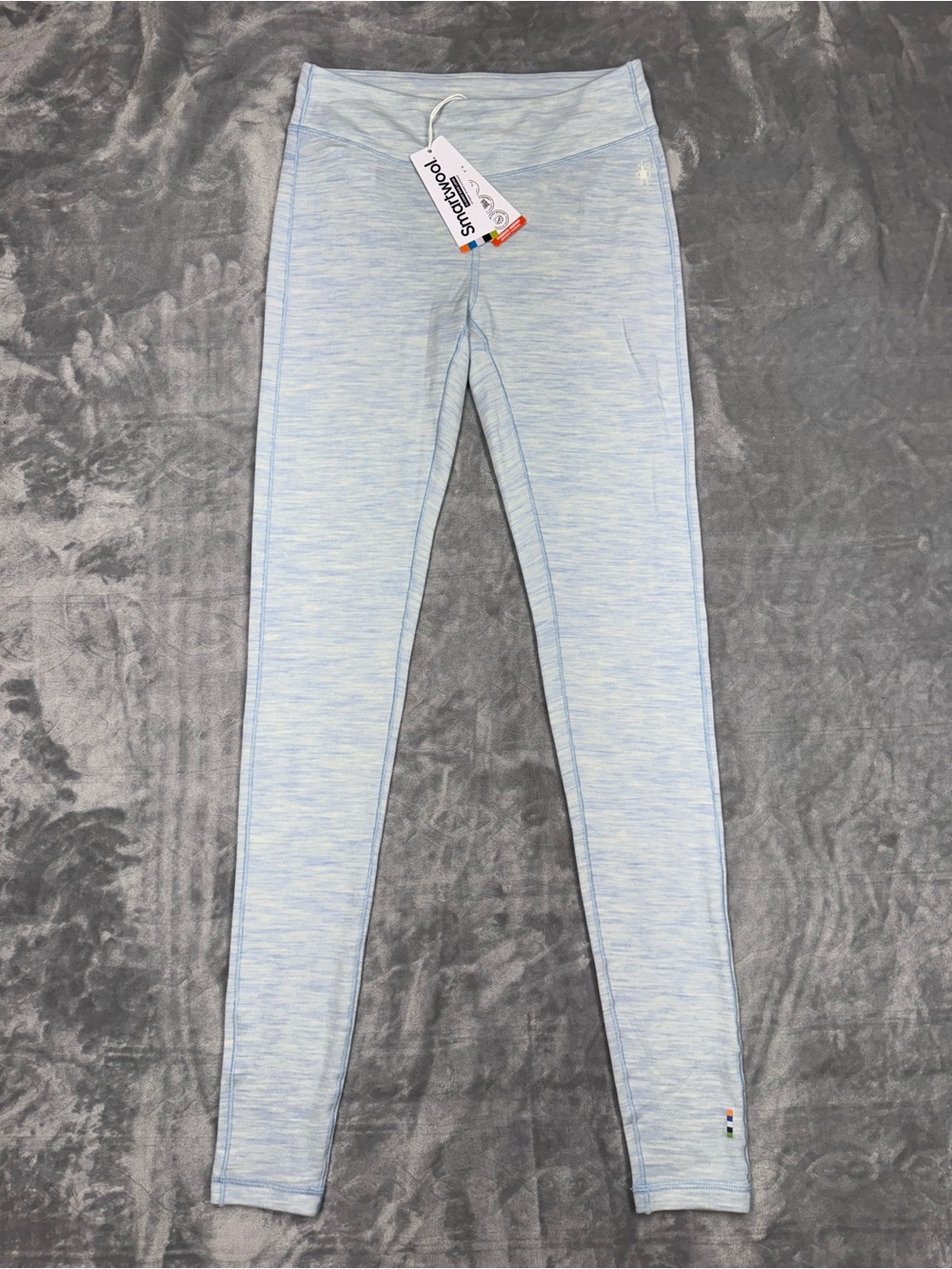 Smartwool Winter Sky Heather Light Blue Thermal Bottoms